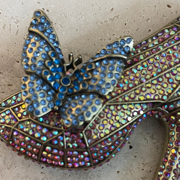 Heidi Daus Multicolor Rhinestone Butterfly Heels brooch - Picture 2 of 3